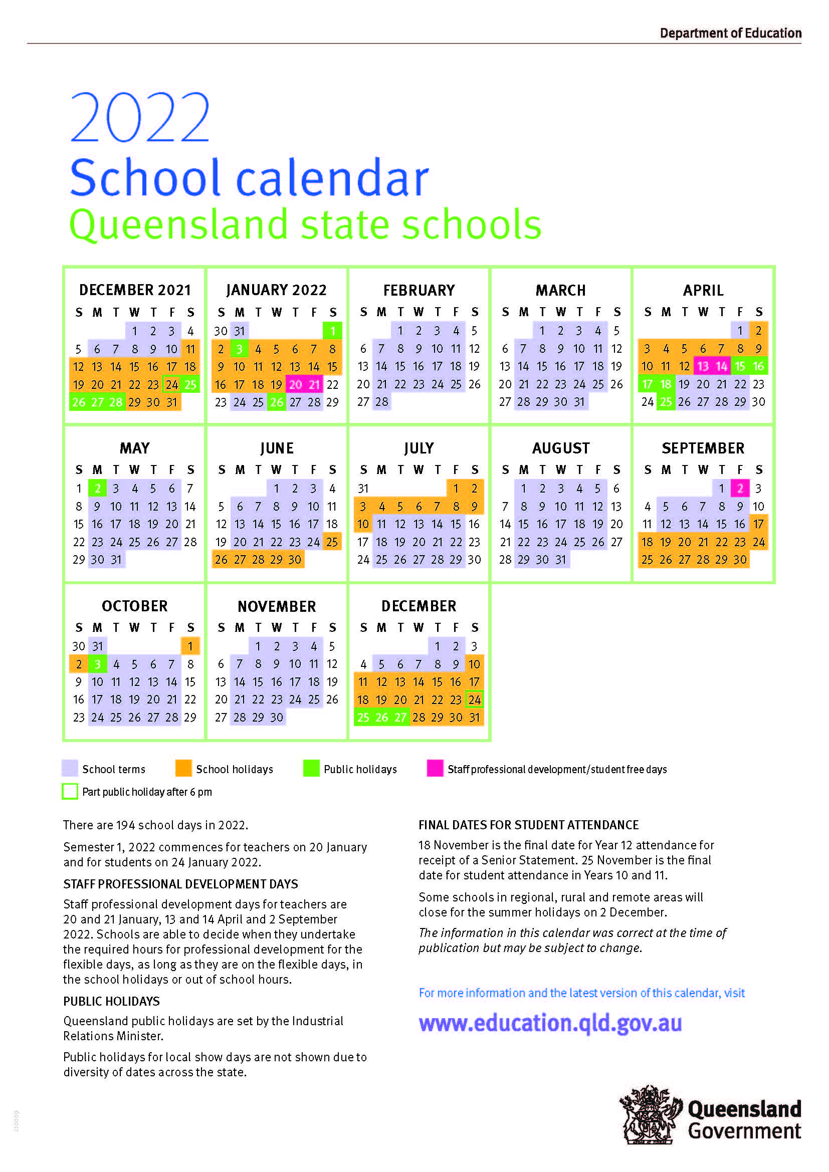 2023 State School Calendar
